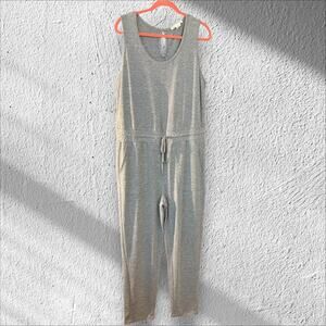 C & C of California Sleeveless Jumper Gray XL Elastic Tie Waist Minimalist comfy